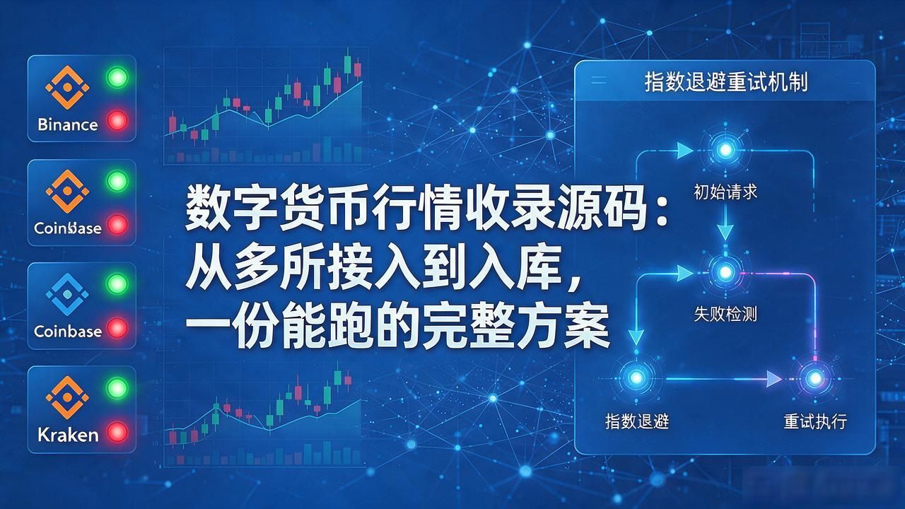 数字货币行情收录源码：从多所接入到入库，一份能跑的完整方案