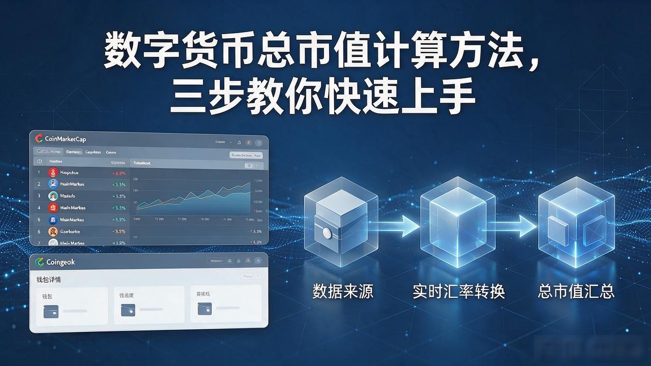 数字货币总市值计算方法，三步教你快速上手