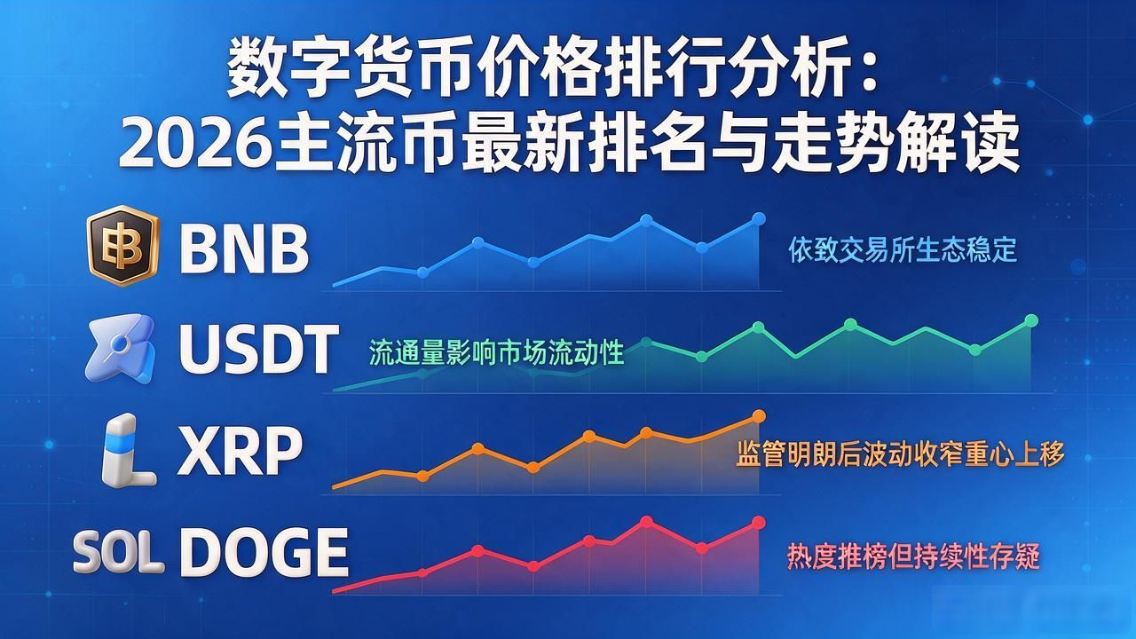 数字货币价格排行分析：2026主流币最新排名与走势解读