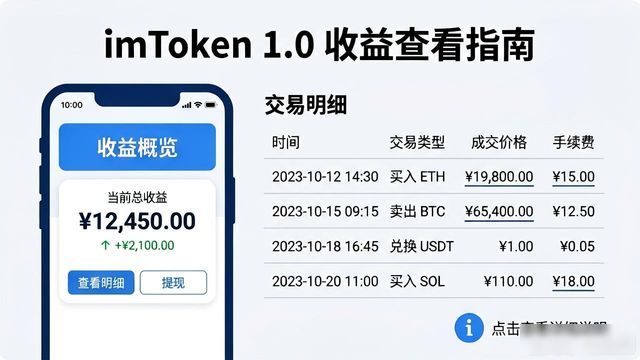 imToken 1.0版收益查看方法