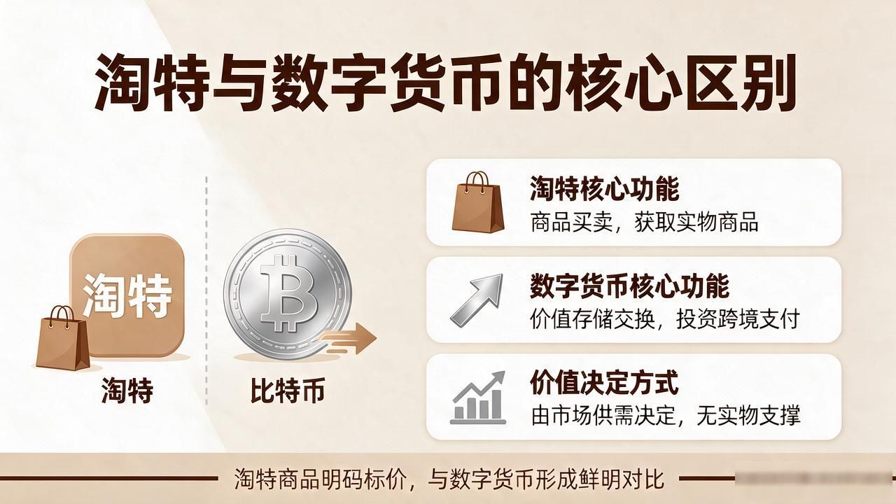 淘特和数字货币有啥区别？一文讲清楚别再搞混了