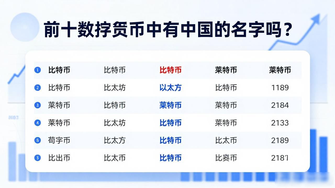 前十数字货币中有中国的名字吗？