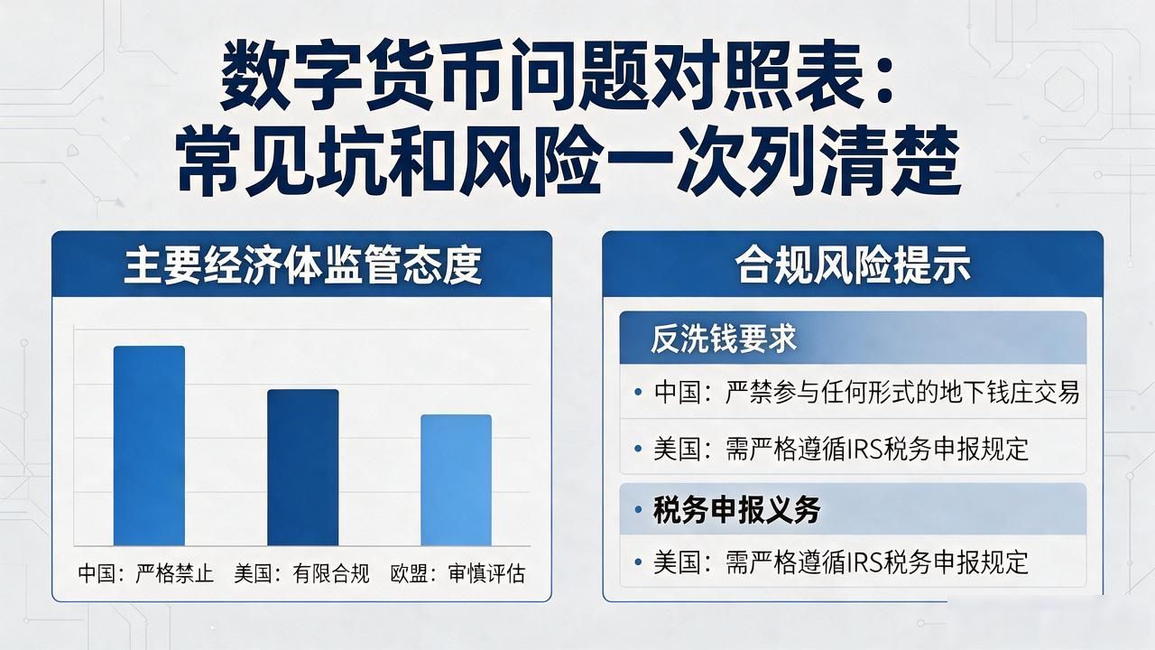 数字货币问题对照表：常见坑和风险一次列清楚