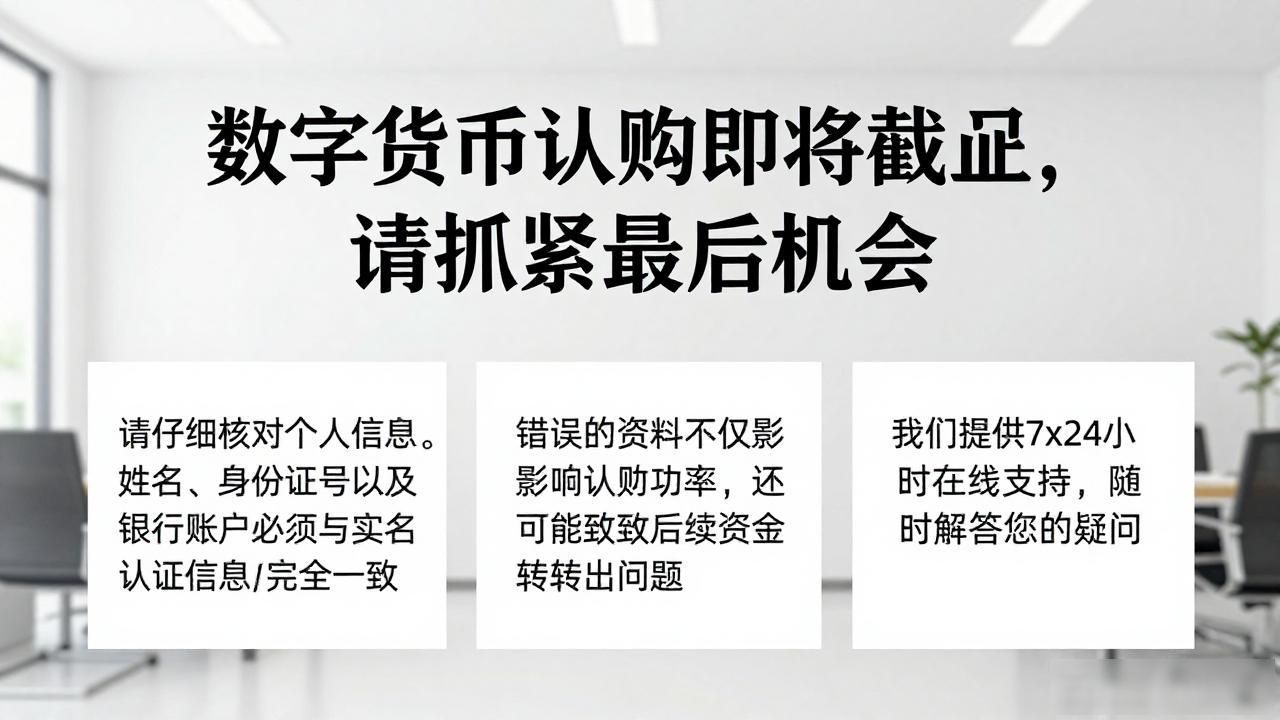 数字货币认购即将截止，请抓紧最后机会