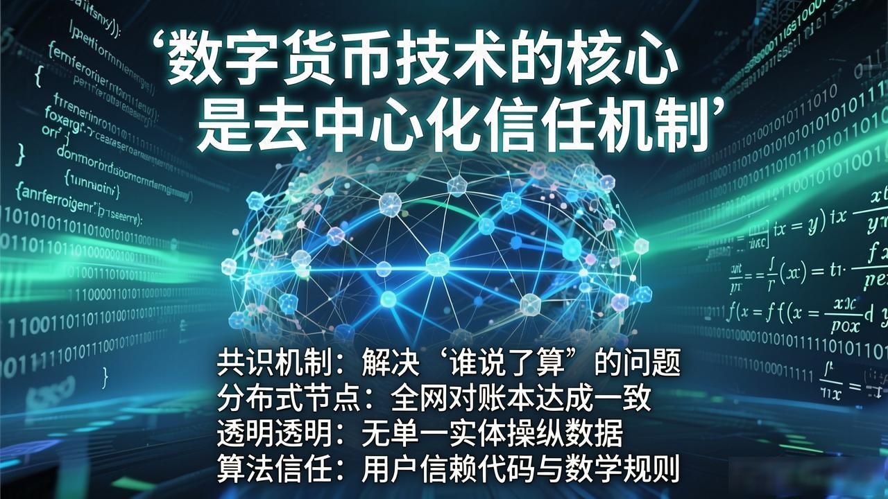 数字货币技术的核心是去中心化信任机制