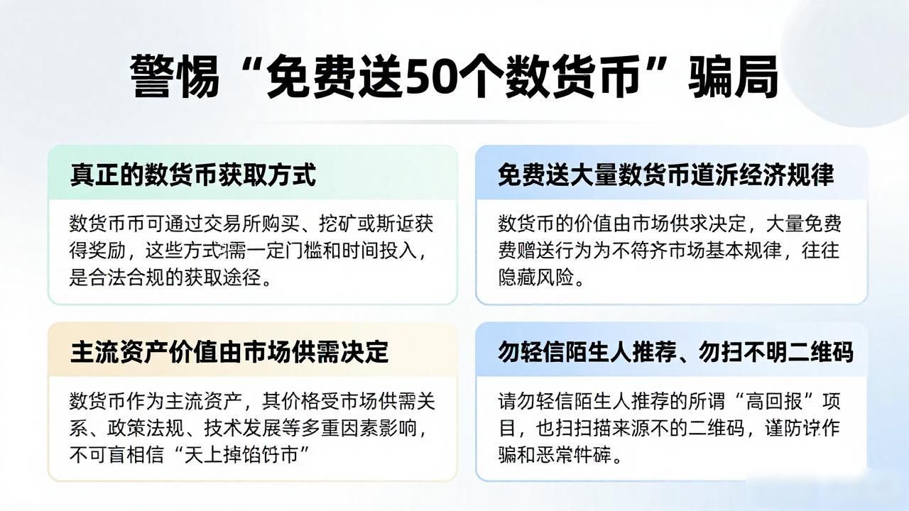 警惕“免费送50个数字货币”骗局