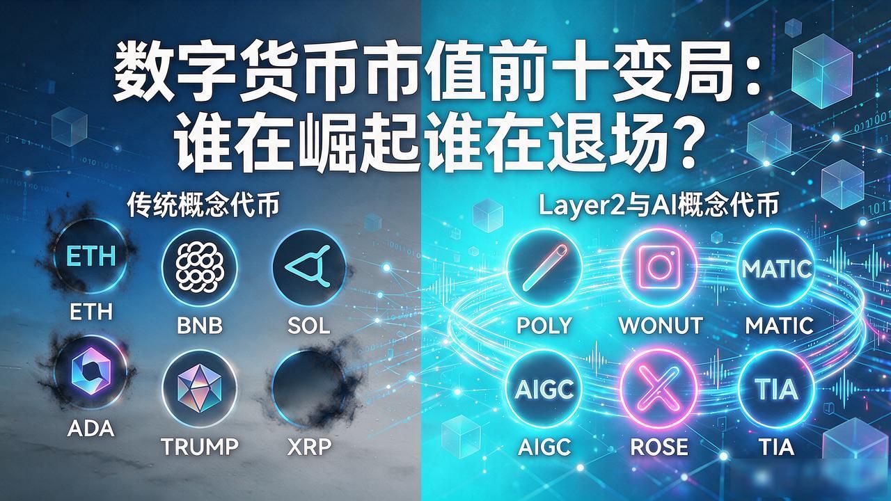 数字货币市值前十变局：谁在崛起谁在退场？