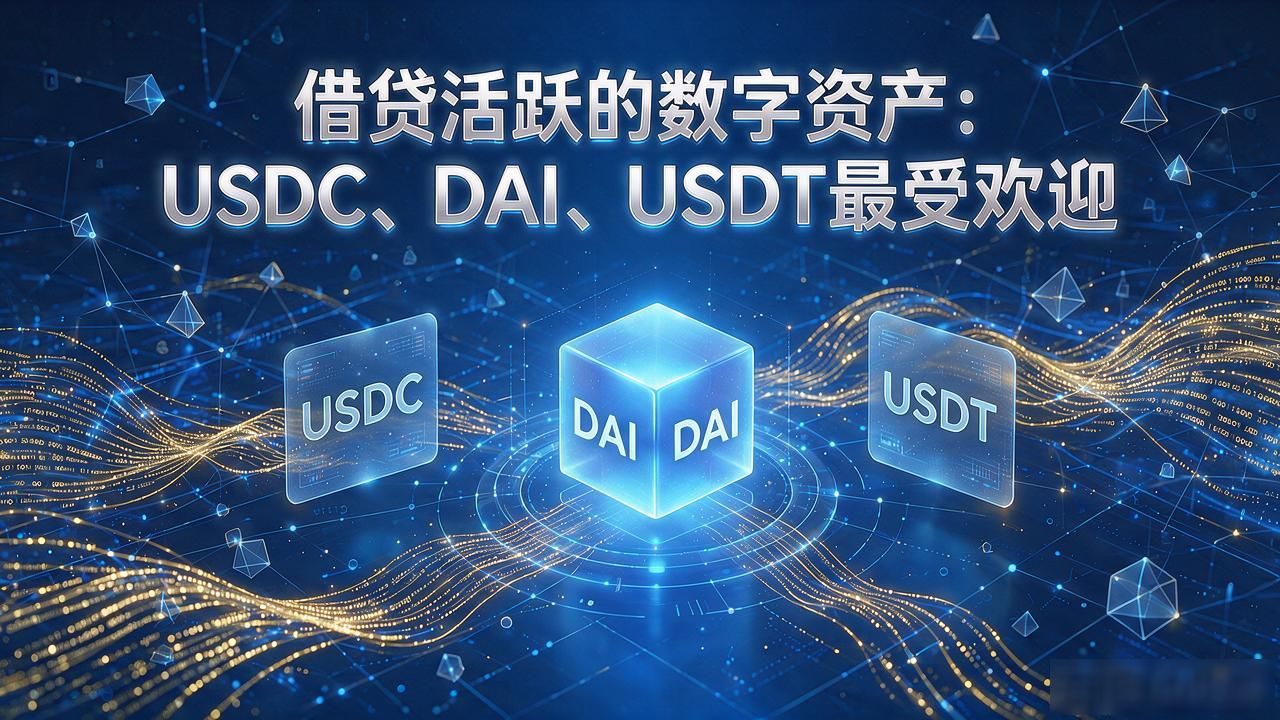 借贷活跃的数字资产：USDC、DAI、USDT最受欢迎