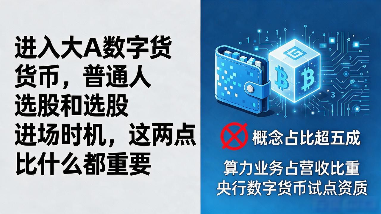 进入大A数字货币，普通人选股和进场时机，这两点比什么都重要