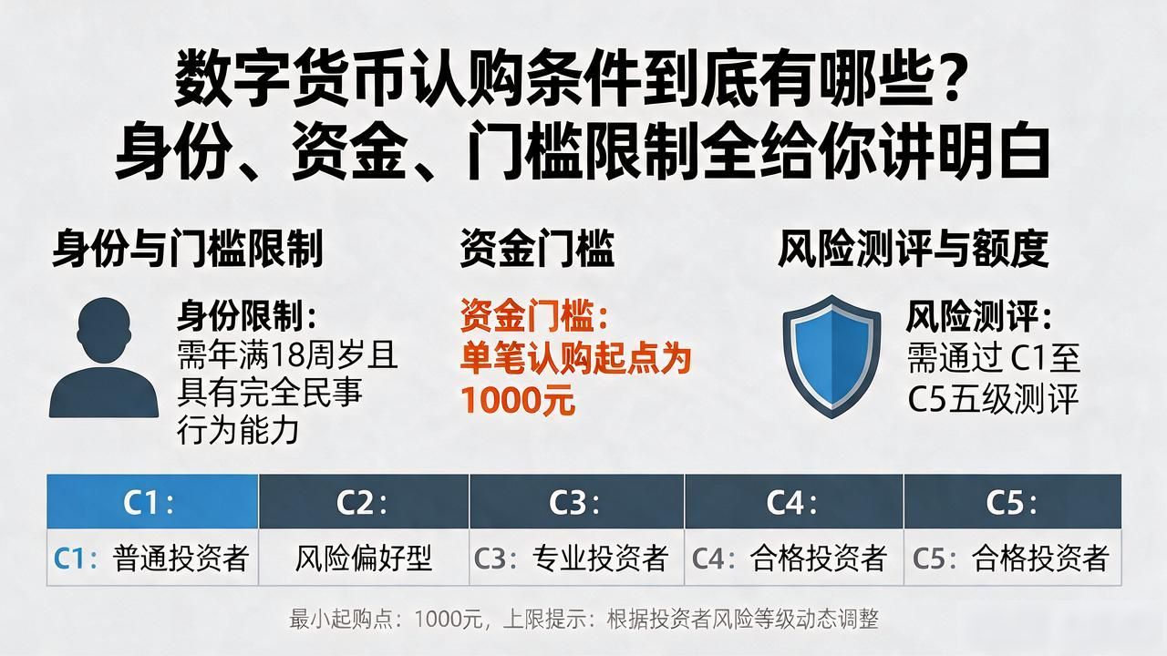 数字货币认购条件到底有哪些？身份、资金、门槛限制全给你讲明白